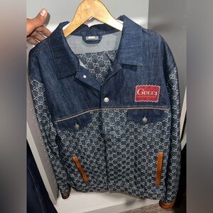 Authentic XL Men’s Gucci Denim Jacket GG Print